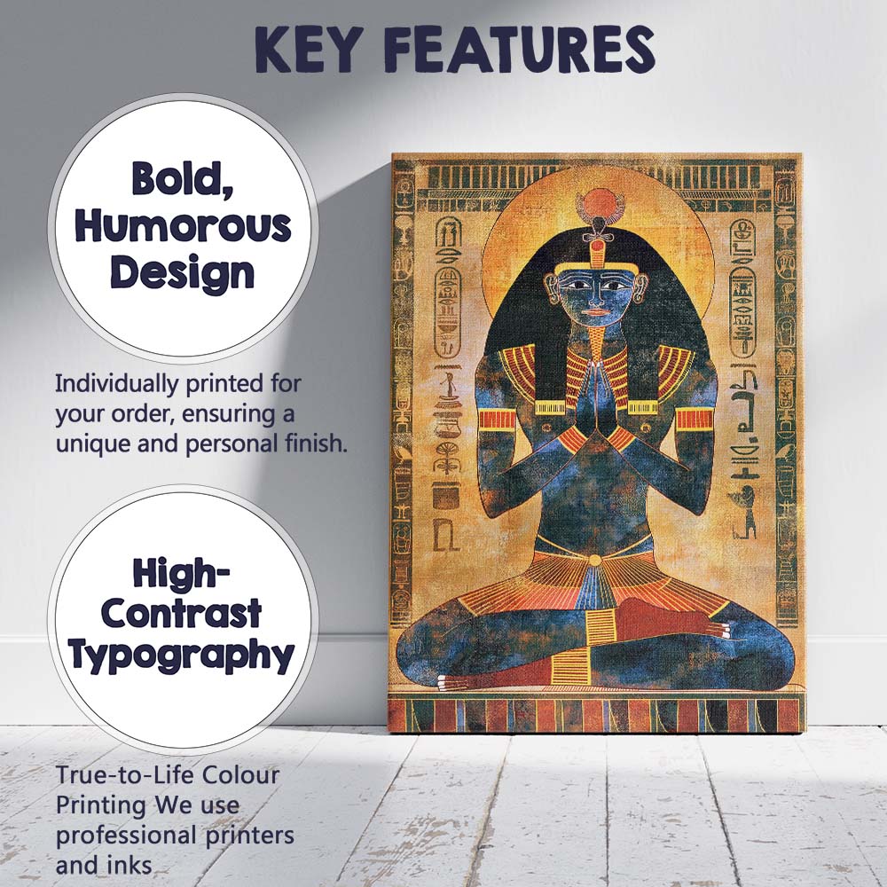 Ancient Egyptian Goddess Prayer Hieroglyphic Temple Art Canvas Wall Art Print Decor Picture Ready to Hang
