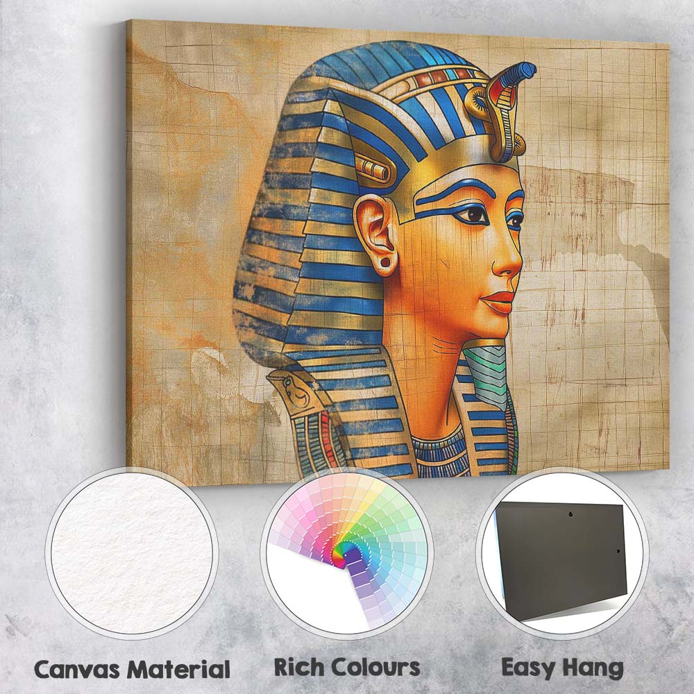 Royal Egyptian Queen Side Profile Classical Portrait Canvas Wall Art Print Decor Picture Ready to Hang