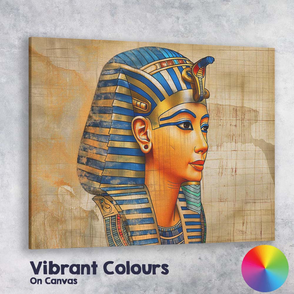 Royal Egyptian Queen Side Profile Classical Portrait Canvas Wall Art Print Decor Picture Ready to Hang