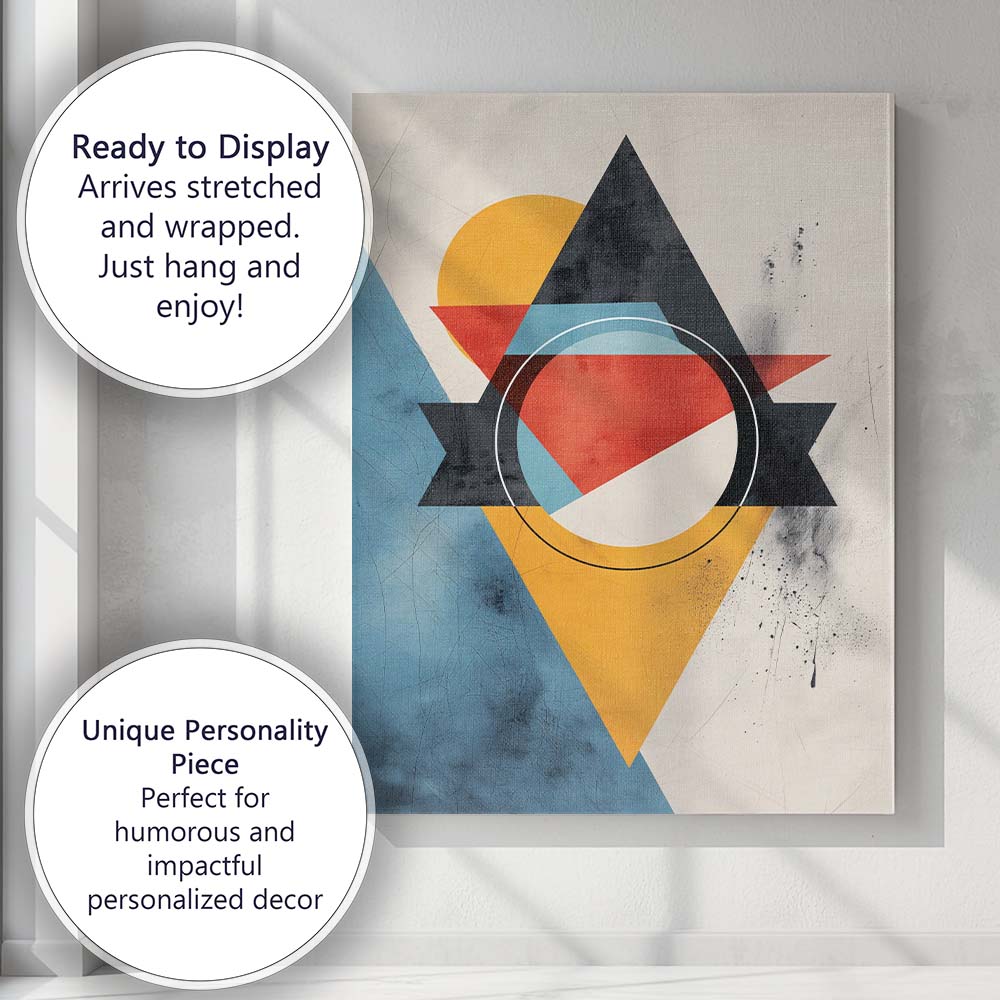 Colourful Abstract Geometric Shapes Modern Minimalist Canvas Wall Art Print Decor Picture Ready to Hang