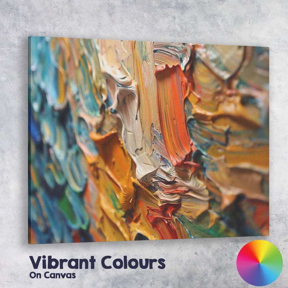 Abstract Impasto Oil Paint Texture Colourful Palette Knife Canvas Wall Art Print Decor Picture Ready to Hang