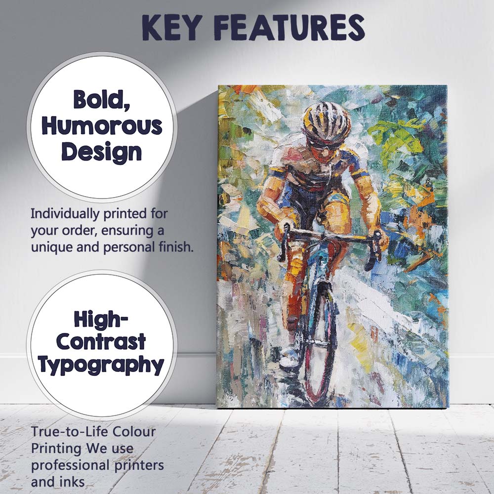 Abstract Cycling Race Peloton Expressionist Sports Painting Canvas Wall Art Print Decor Picture Ready to Hang