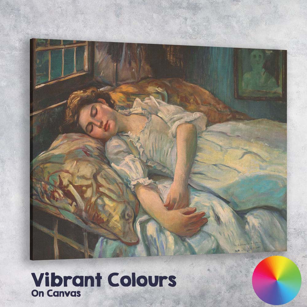 Classic Sleeping Woman Bedroom Portrait Traditional Oil Painting Canvas Wall Art Print Decor Picture Ready to Hang
