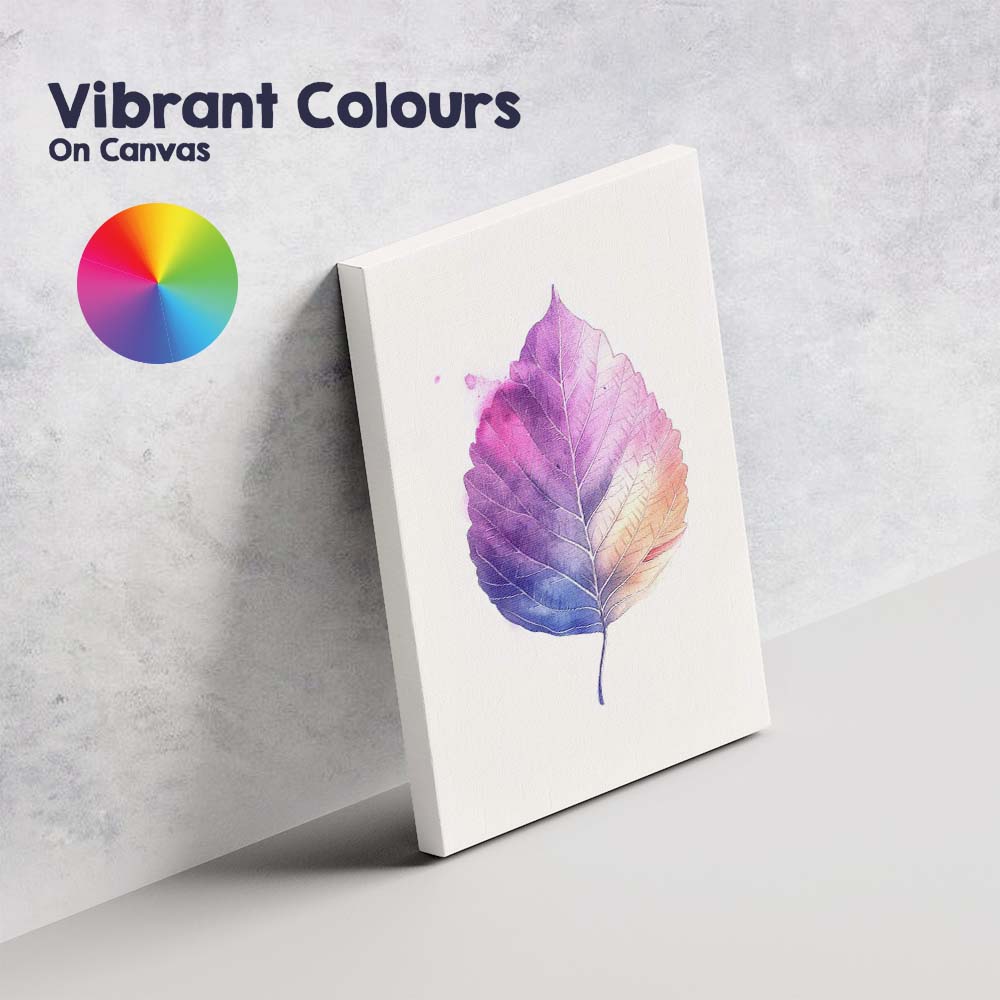 Minimalist Purple Blue Watercolour Botanical Leaf Illustration Canvas Wall Art Print Decor Picture Ready to Hang