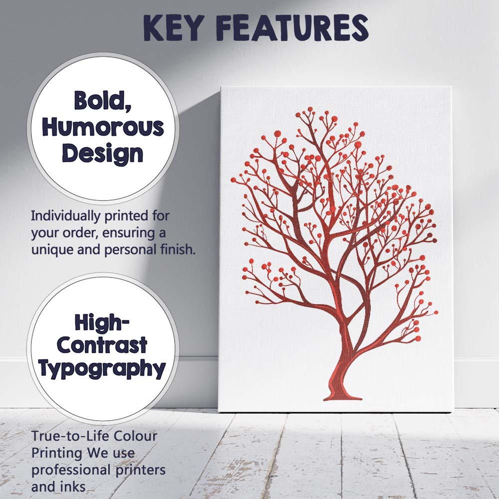 Elegant Red Coral Branch Ocean Botanical Illustration Canvas Wall Art Print Decor Picture Ready to Hang