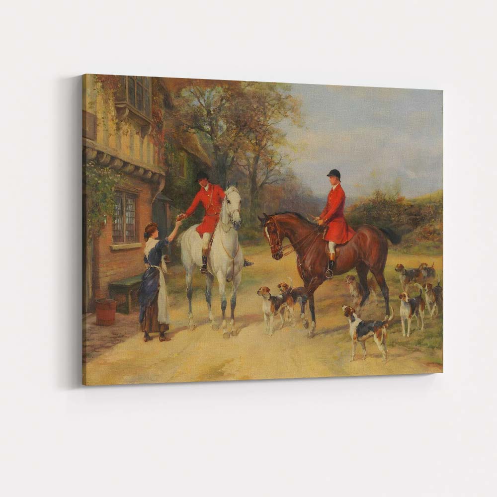 Traditional Fox Hunt Riders Horses And Hounds Country Estate Canvas Wall Art Print Decor Picture Ready to Hang