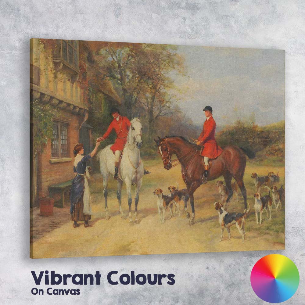 Traditional Fox Hunt Riders Horses And Hounds Country Estate Canvas Wall Art Print Decor Picture Ready to Hang