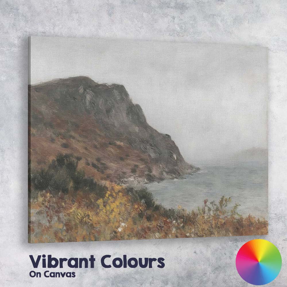 Misty Coastal Cliffs and Sea Atmospheric Landscape Painting Canvas Wall Art Print Decor Picture Ready to Hang