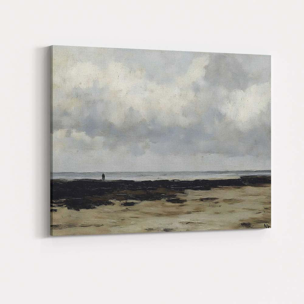 Moody Coastal Shoreline Dramatic Cloudscape Impressionist Canvas Wall Art Print Decor Picture Ready to Hang