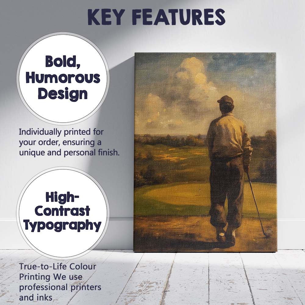 Classic Golfer Fairway Landscape Sports Art Canvas Wall Art Print Decor Picture Ready to Hang