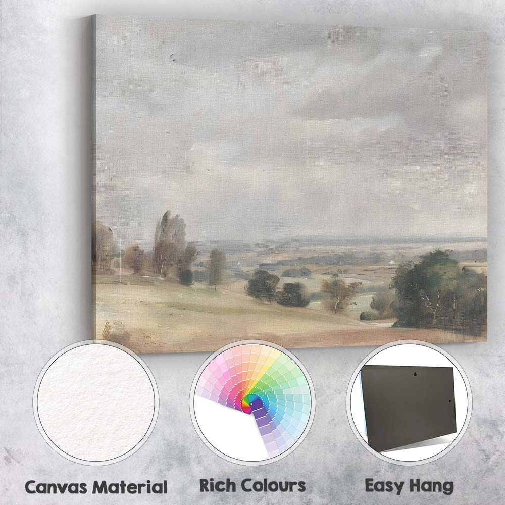 Minimalist Rolling Countryside Panorama Landscape Canvas Wall Art Print Decor Picture Ready to Hang