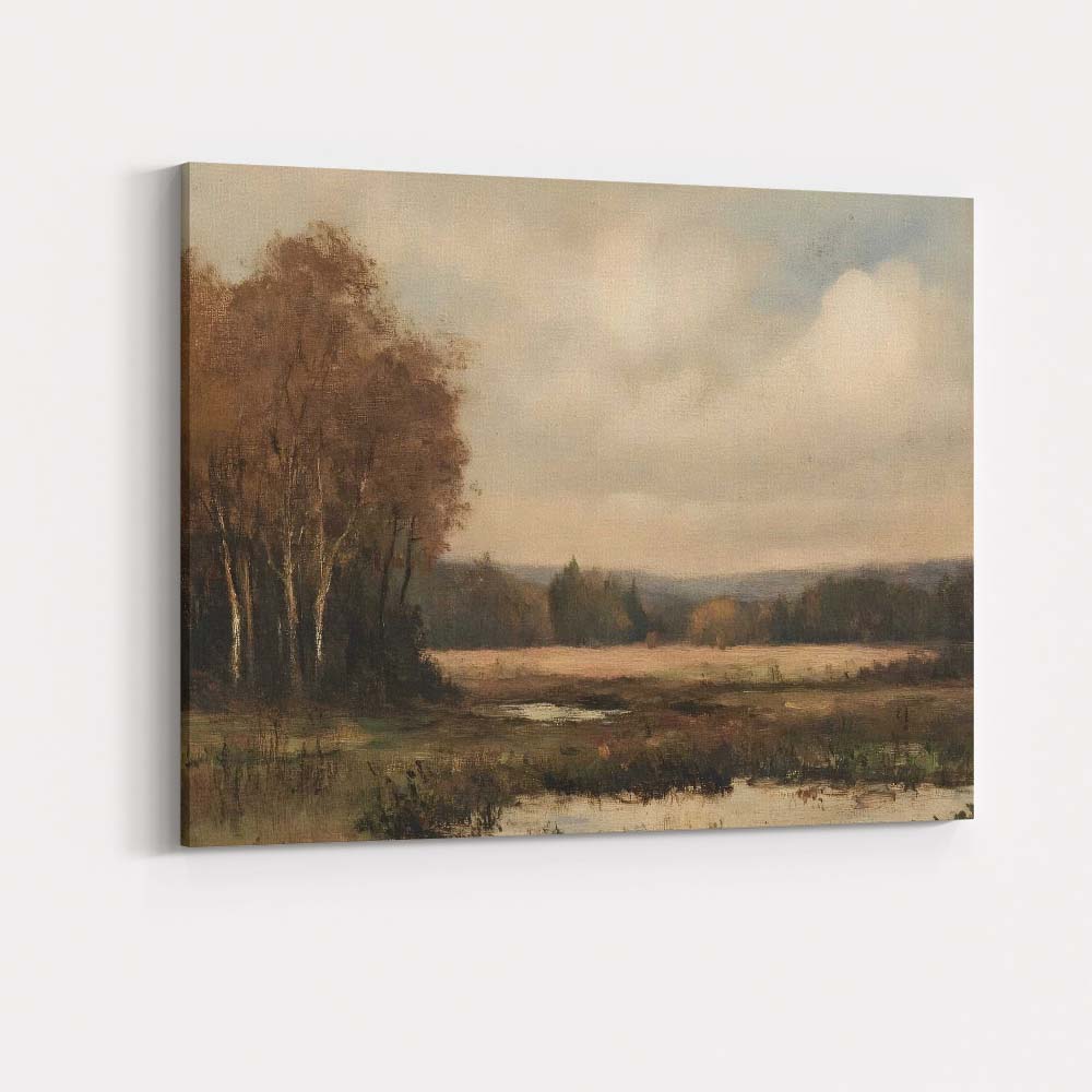 Peaceful Autumn Wetland Woodland Landscape Canvas Wall Art Print Decor Picture Ready to Hang