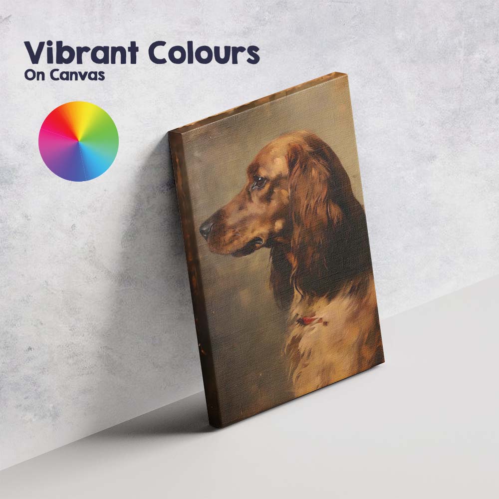 Realistic Brown Spaniel Dog Portrait Canvas Wall Art Print Decor Picture Ready to Hang