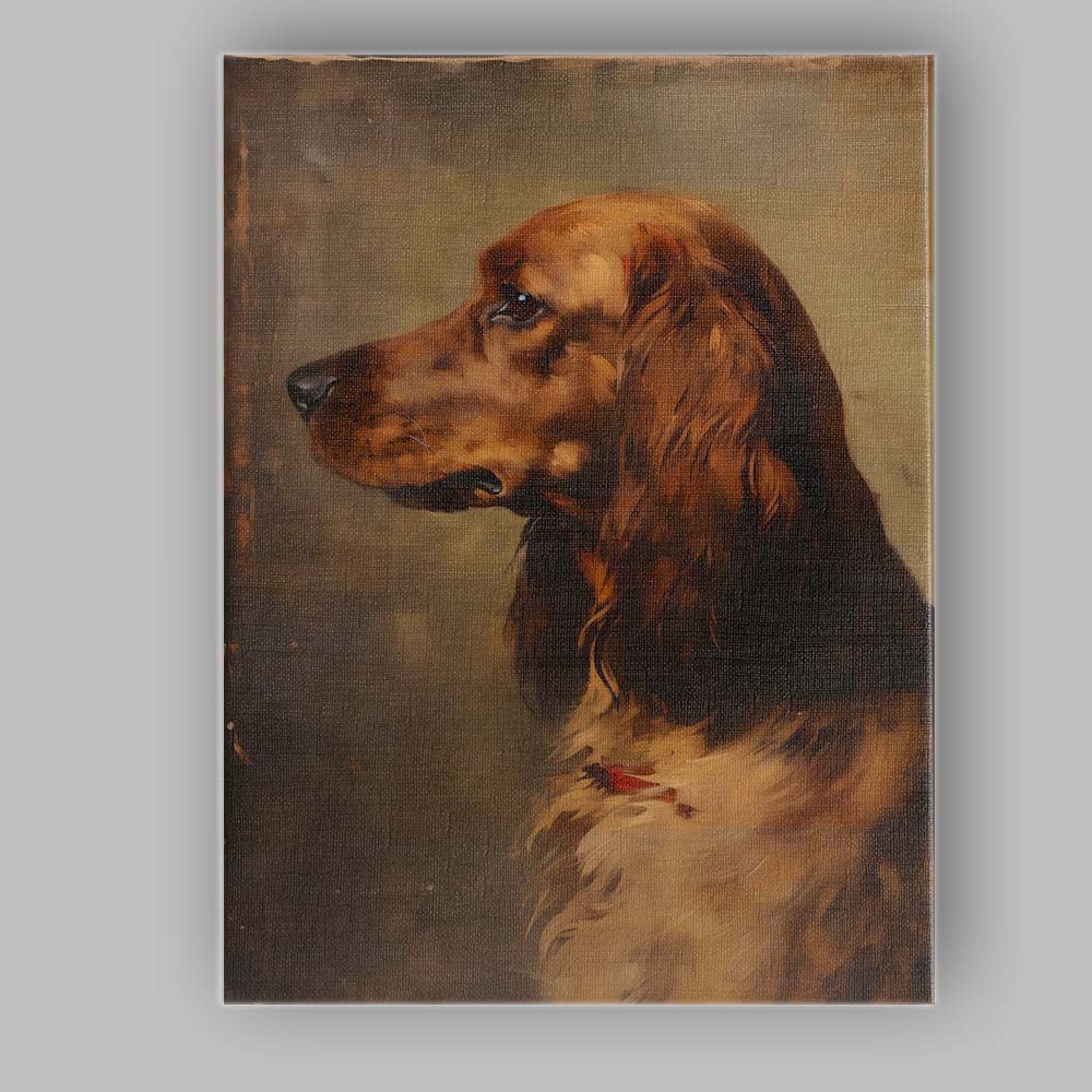Realistic Brown Spaniel Dog Portrait Canvas Wall Art Print Decor Picture Ready to Hang