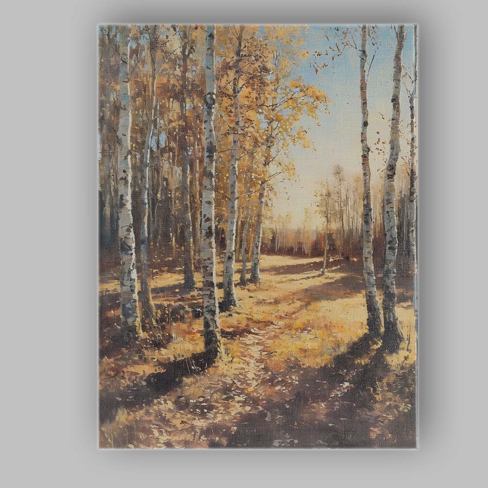 Autumn Red Forest Reflection Woodland Landscape Canvas Wall Art Print Decor Picture Ready to Hang