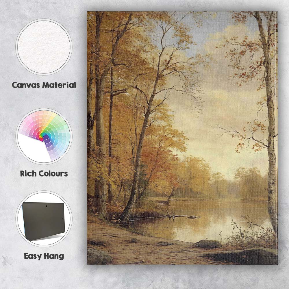 Muted Rural Village Countryside Landscape Canvas Wall Art Print Decor Picture Ready to Hang