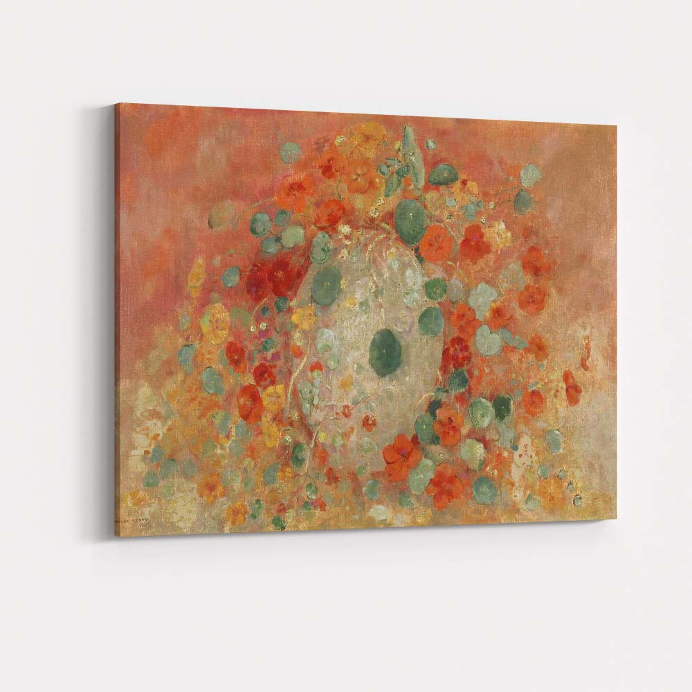 Coral Floral Still Life Abstract Botanical Painting Canvas Wall Art Print Decor Picture Ready to Hang