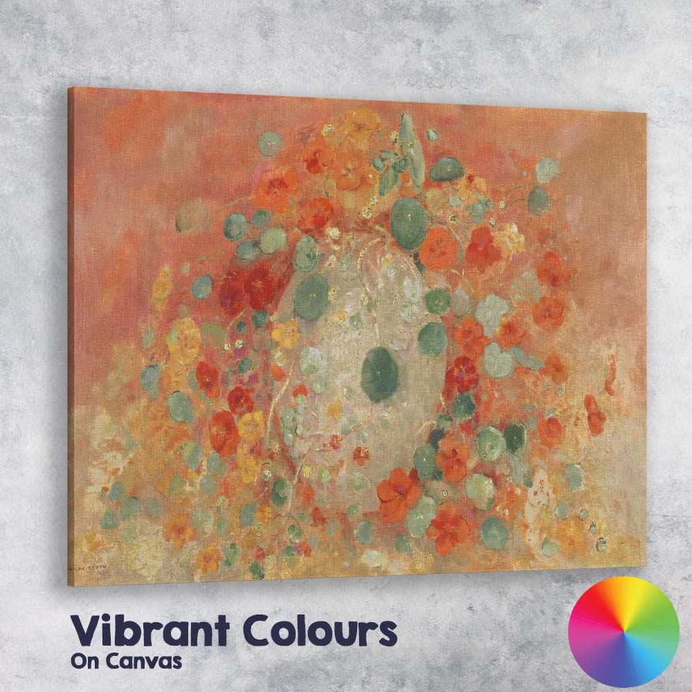Coral Floral Still Life Abstract Botanical Painting Canvas Wall Art Print Decor Picture Ready to Hang