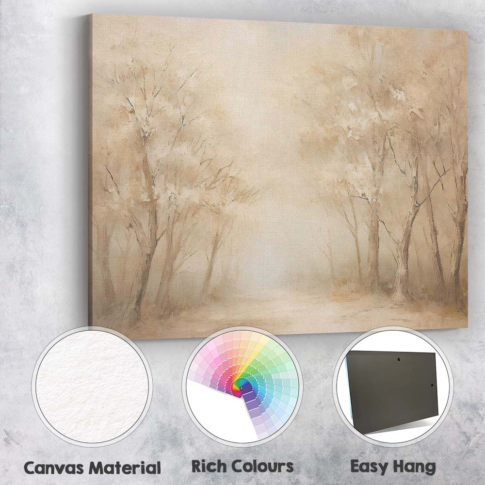 Ethereal Woodland Path Sunlight Through Trees Dreamy Forest Landscape Canvas Wall Art Print Decor Picture Ready to Hang