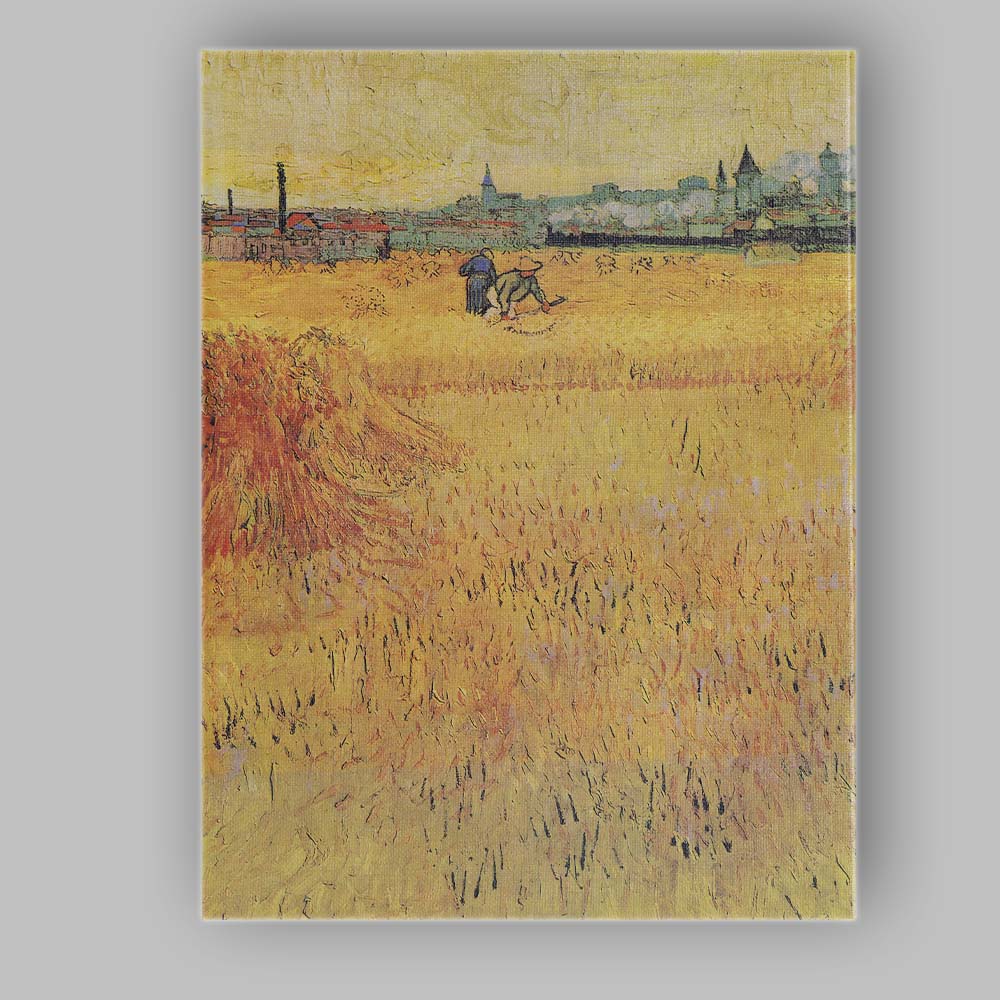 Golden Wheat Field Harvest Scene Post Impressionist Country Landscape Canvas Wall Art Print Decor Picture Ready to Hang