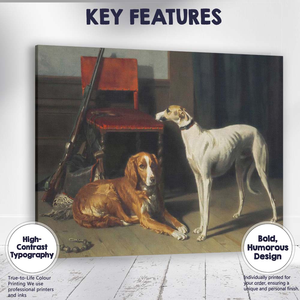 Victorian Hunting Dogs Interior Sporting Animal Painting Canvas Wall Art Print Decor Picture Ready to Hang