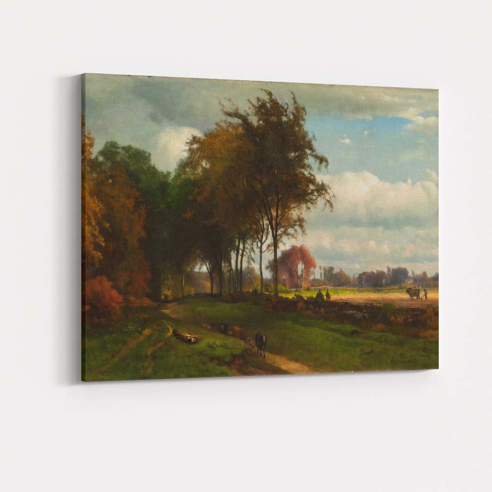 Pastoral Countryside Woodland Meadow Landscape Painting Canvas Wall Art Print Decor Picture Ready to Hang