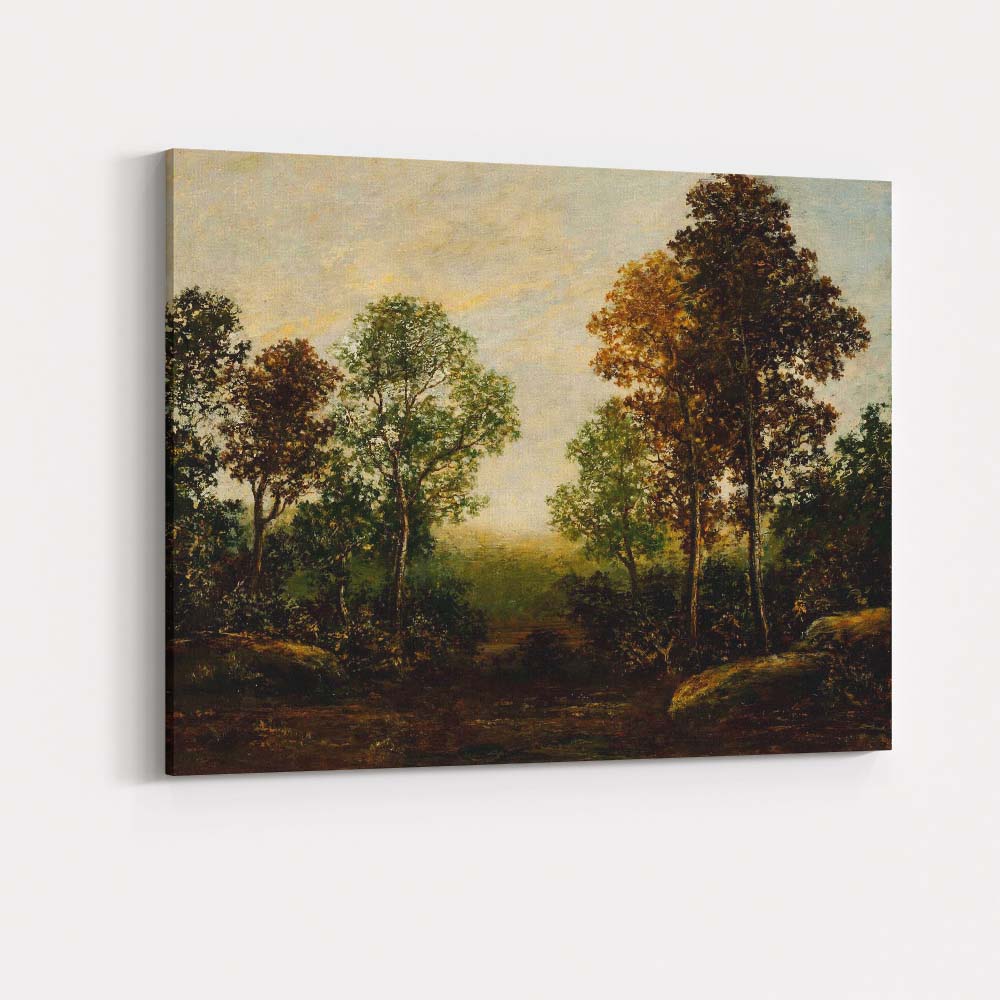 Classic Woodland Trees Landscape Oil Painting Canvas Wall Art Print Decor Picture Ready to Hang