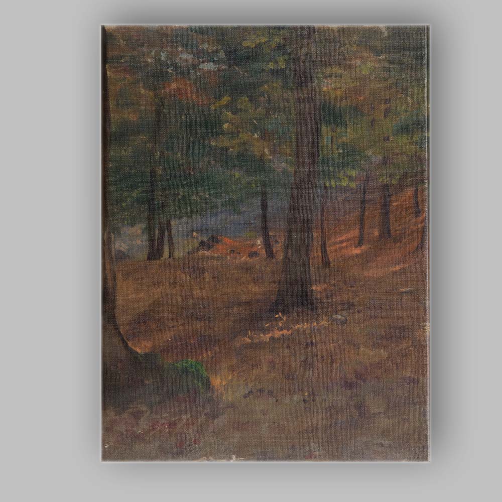 Woodland Glade Forest Interior Naturalistic Landscape Painting Canvas Wall Art Print Decor Picture Ready to Hang