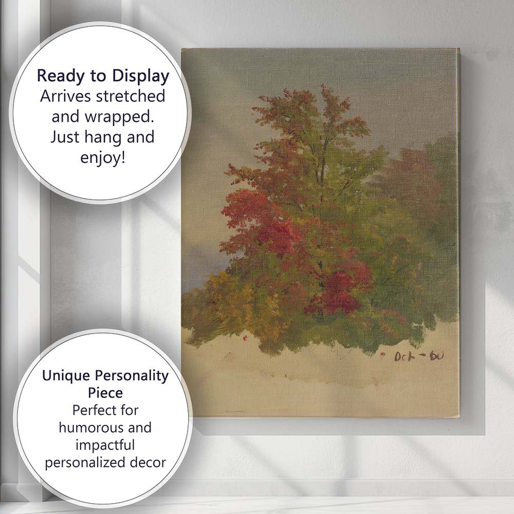 Vibrant Autumn Foliage Tree Study Impressionist Painting Canvas Wall Art Print Decor Picture Ready to Hang