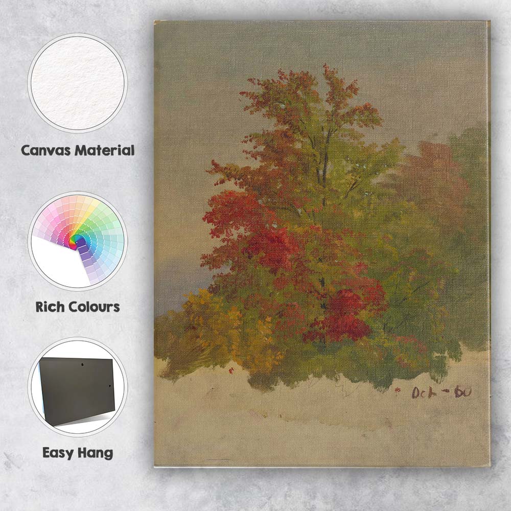 Vibrant Autumn Foliage Tree Study Impressionist Painting Canvas Wall Art Print Decor Picture Ready to Hang