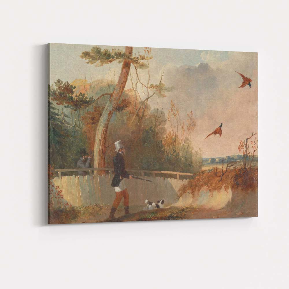 Victorian Pheasant Shooting Country Estate Woodland Landscape Canvas Wall Art Print Decor Picture Ready to Hang
