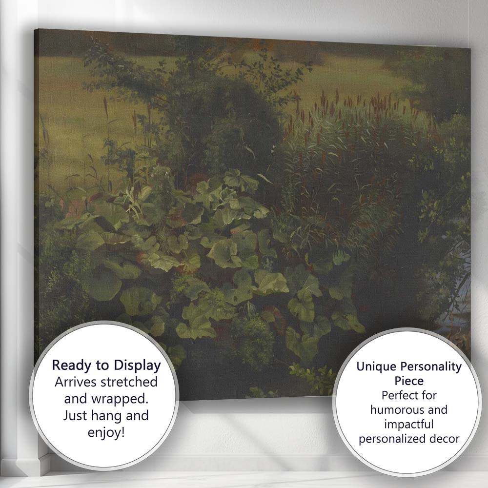 Lush Green Waterside Foliage Botanical Nature Study Canvas Wall Art Print Decor Picture Ready to Hang