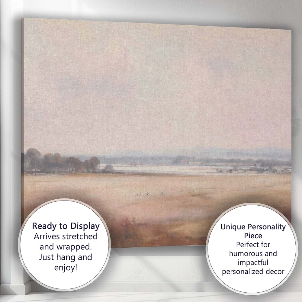 Muted Pastel Countryside Field Landscape Canvas Wall Art Print Decor Picture Ready to Hang