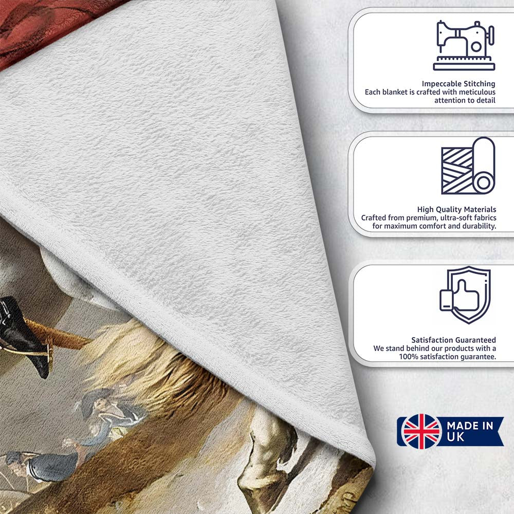 Napoleonic Horse Rider Classical Historical Painting, Lightweight Comfortable Decorative Accent - Super Soft Fleece Blanket Bed Sofa Throw
