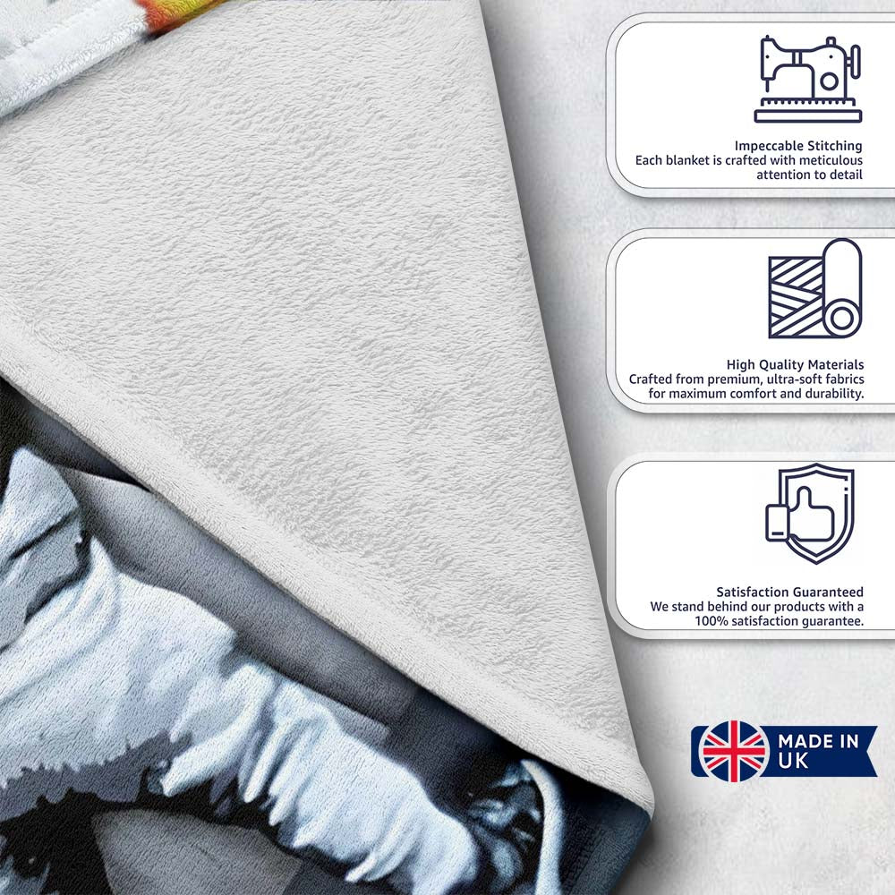 Child Revealing Colourful Graffiti Wall, Comfortable Everyday Use, Thoughtful Housewarming Gift - Super Soft Fleece Blanket Bed Sofa Throw