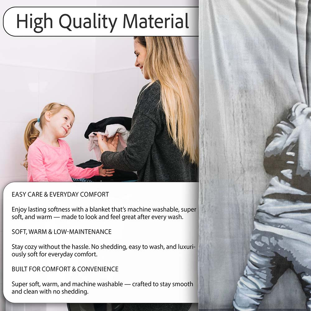 Child Revealing Colourful Graffiti Wall, Comfortable Everyday Use, Thoughtful Housewarming Gift - Super Soft Fleece Blanket Bed Sofa Throw