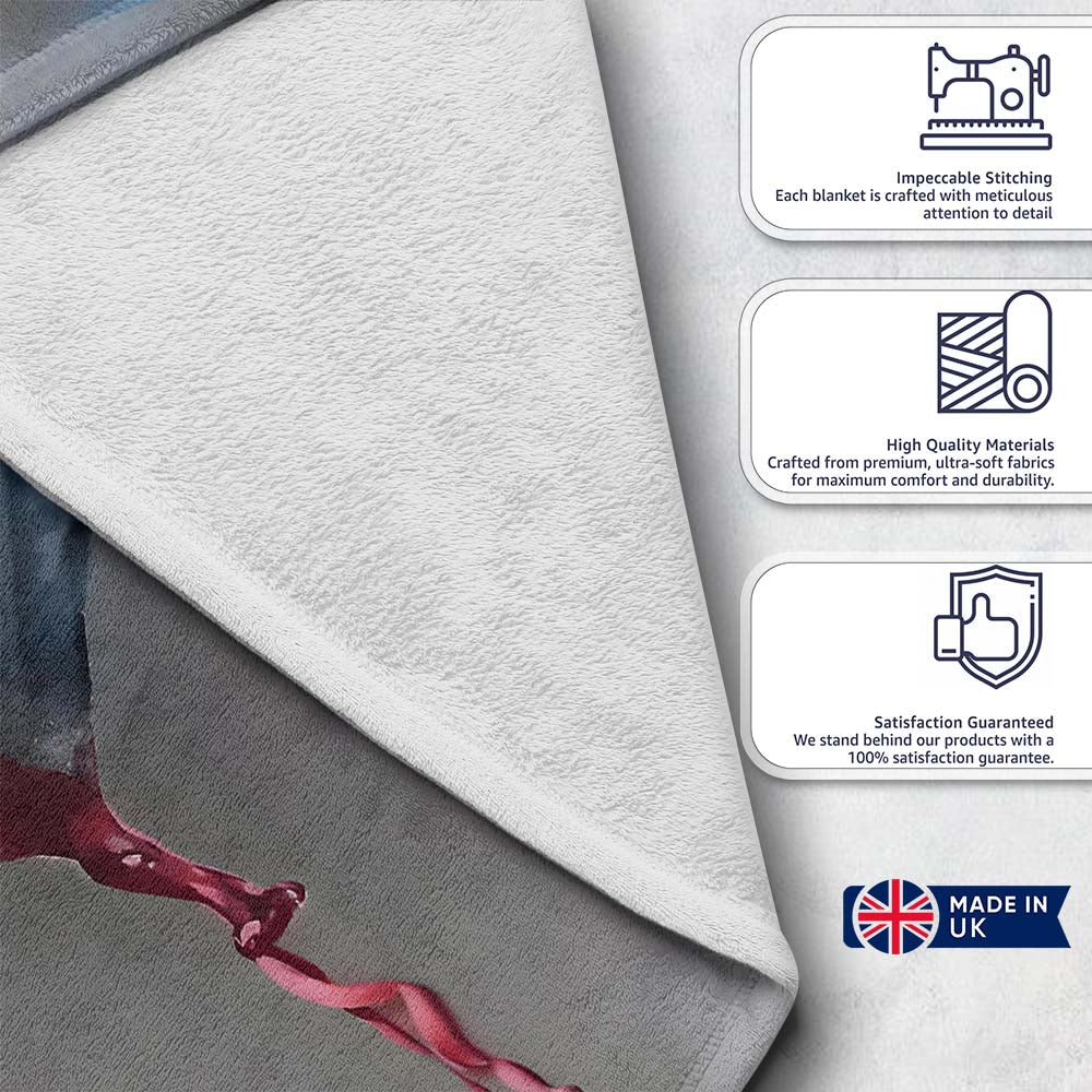 Heart Shaped British Flag Bandage Pop Art, Bedroom Living Room Accent, Comfortable Everyday Use - Super Soft Fleece Blanket Bed Sofa Throw