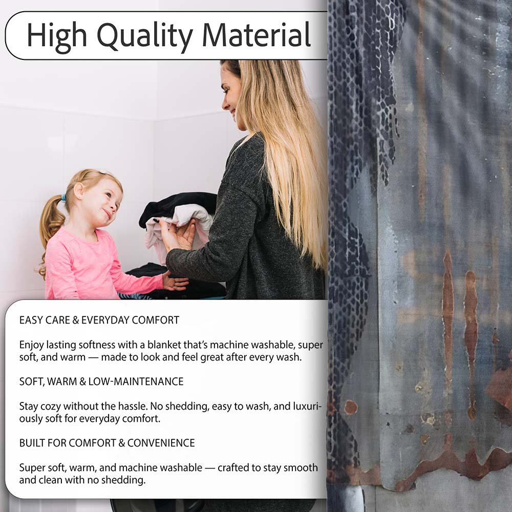 Two Boys and Hidden Woman Monochrome Urban Graffiti, All Season Comfort, Modern Interior Accent - Super Soft Fleece Blanket Bed Sofa Throw