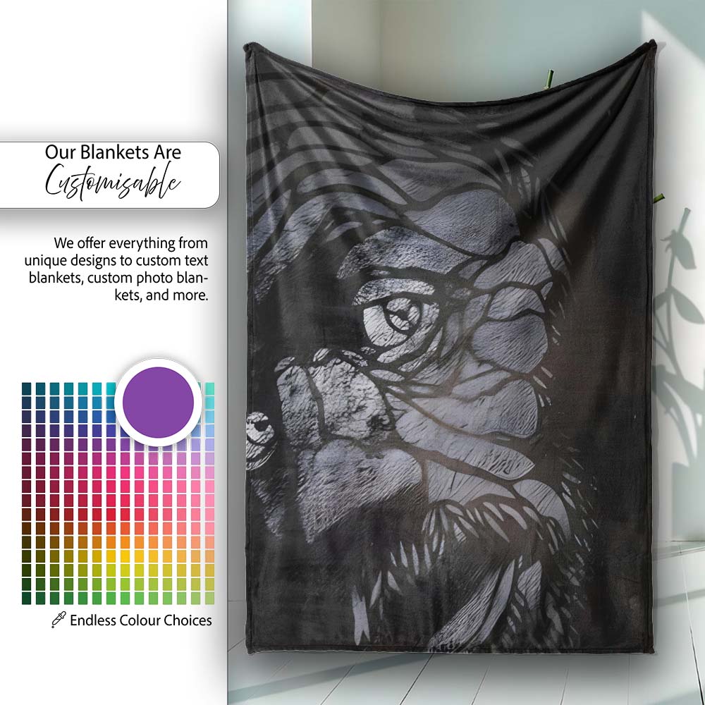 Dark Female Face Abstract Monochrome Portrait, All Season Comfort, Thoughtful Housewarming Gift - Super Soft Fleece Blanket Bed Sofa Throw