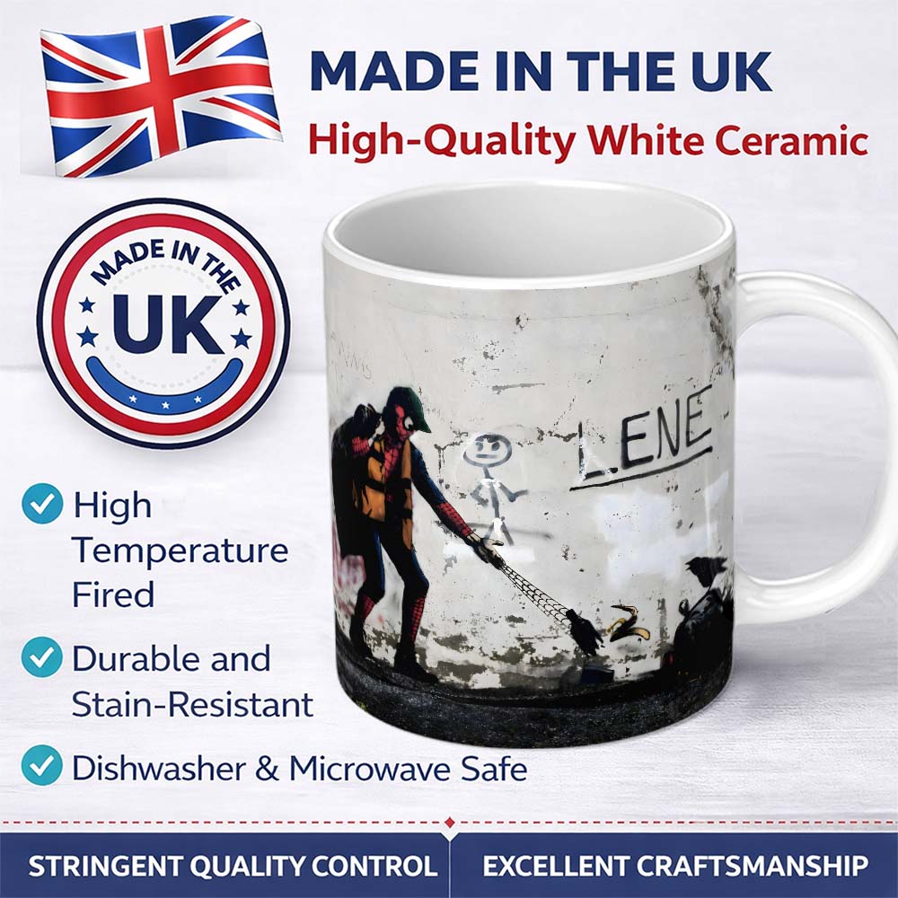 Street Hero Casting Web at Litter Urban Graffiti 11oz Ceramic Coffee Tea Mug White Large Handle