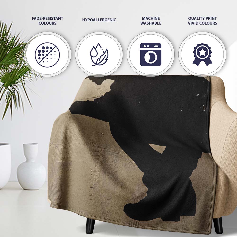 Detective Magnifying Glass Minimalist Shadow Art, All Season Comfort, Gift for Adults and Teens - Super Soft Fleece Blanket Bed Sofa Throw