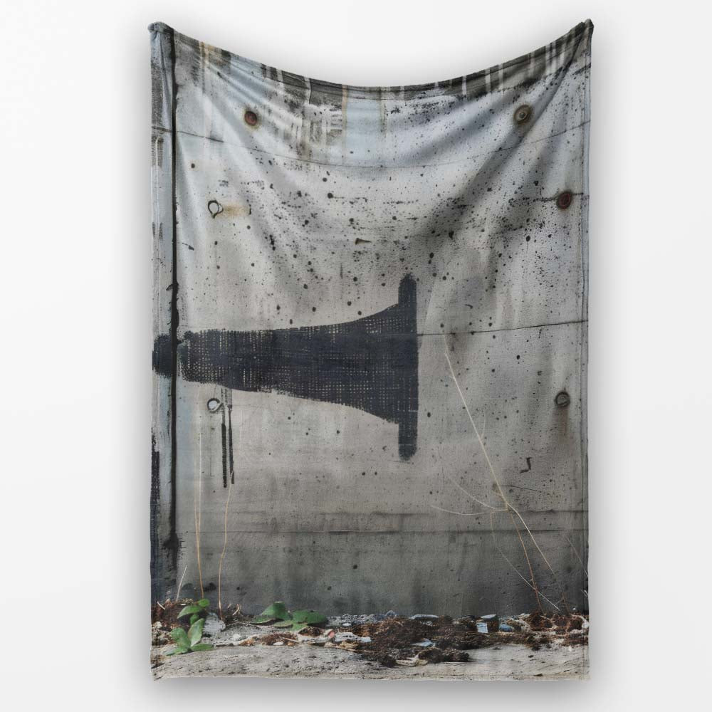 Megaphone Profile Silhouette Grey Street Art, Comfortable Everyday Use, Stylish Room Decoration - Super Soft Fleece Blanket Bed Sofa Throw
