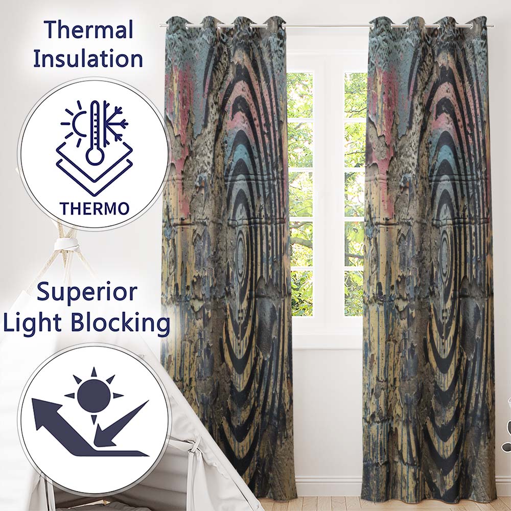 Abstract Female Face with Equality Symbol Artistic Stylish Artwork for Home Decor Readymade Eyelet Ring Top Thermal 100% Blackout Curtains