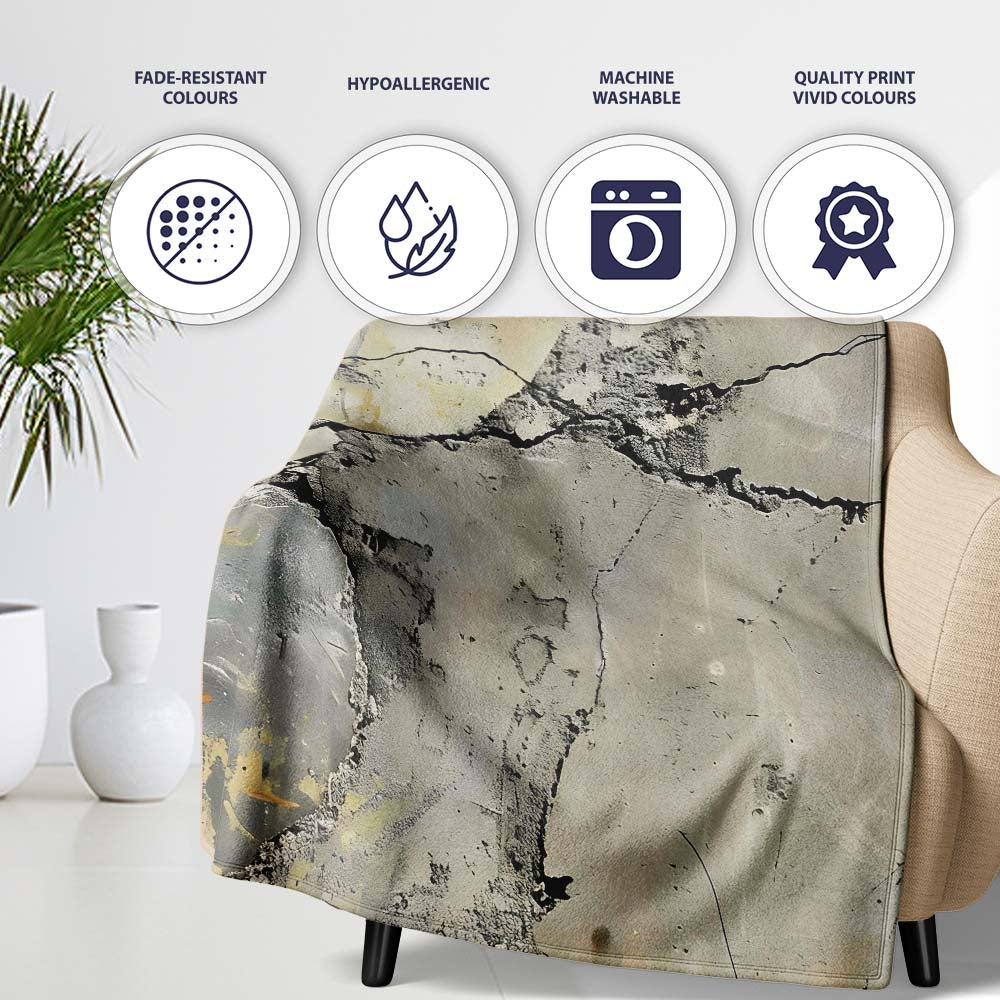 Boy Silhouette Holding Rope on Cracked Wall, Bedroom Living Room Accent, Unique Artistic Design - Super Soft Fleece Blanket Bed Sofa Throw