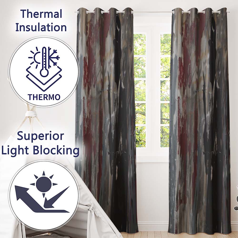 Mysterious Gentleman Silhouette Urban Graffiti Modern Bold Artwork for Home Decor Readymade Eyelet Ring Top Thermal 100% Blackout Curtains