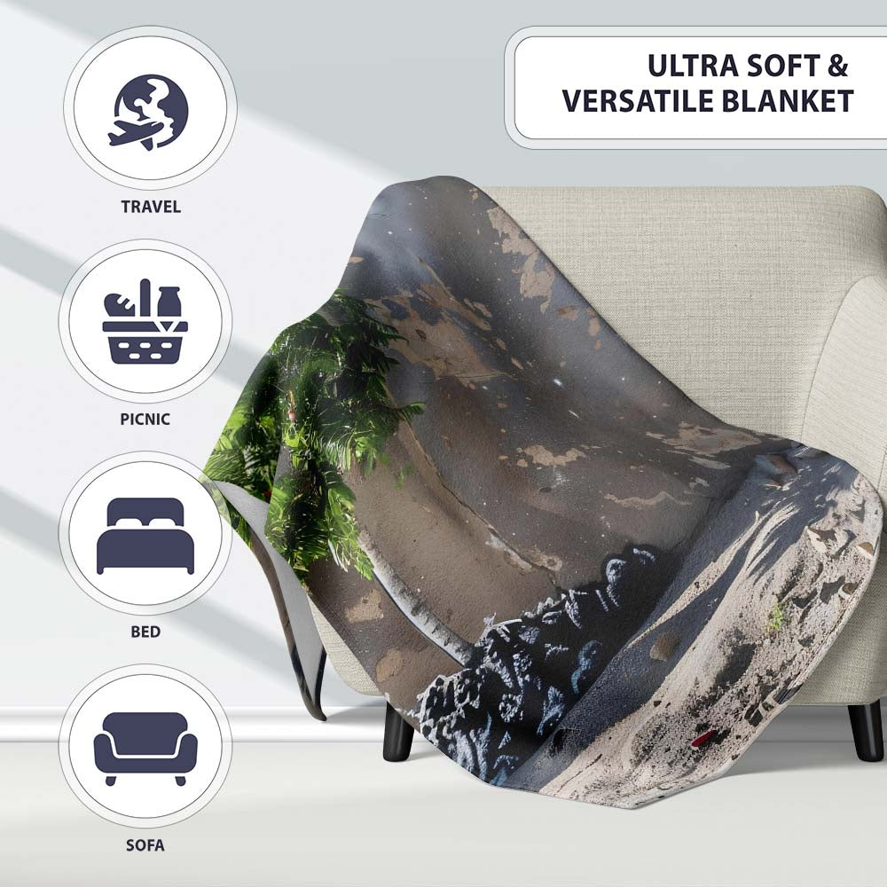 Astronaut Planting Tree Urban Street Art, Bedroom Living Room Accent, Gift for Adults and Teens - Super Soft Fleece Blanket Bed Sofa Throw