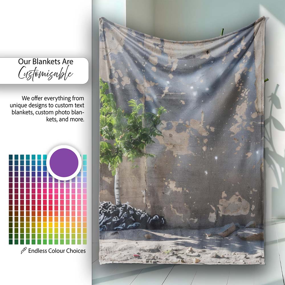 Astronaut Planting Tree Urban Street Art, Bedroom Living Room Accent, Gift for Adults and Teens - Super Soft Fleece Blanket Bed Sofa Throw