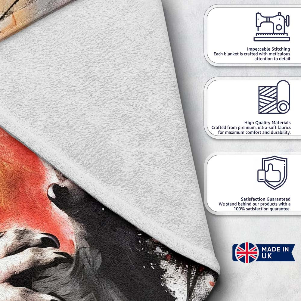 Colour Splash Rat Portrait Street Art, Bedroom Living Room Accent, Thoughtful Housewarming Gift - Super Soft Fleece Blanket Bed Sofa Throw