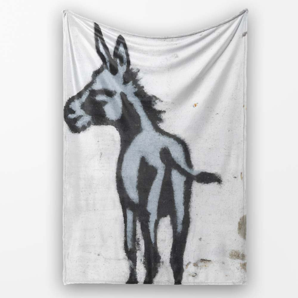 Smoking Donkey Humorous Graffiti, Cozy Home Decor, All Season Comfort, Comfortable Everyday Use - Super Soft Fleece Blanket Bed Sofa Throw