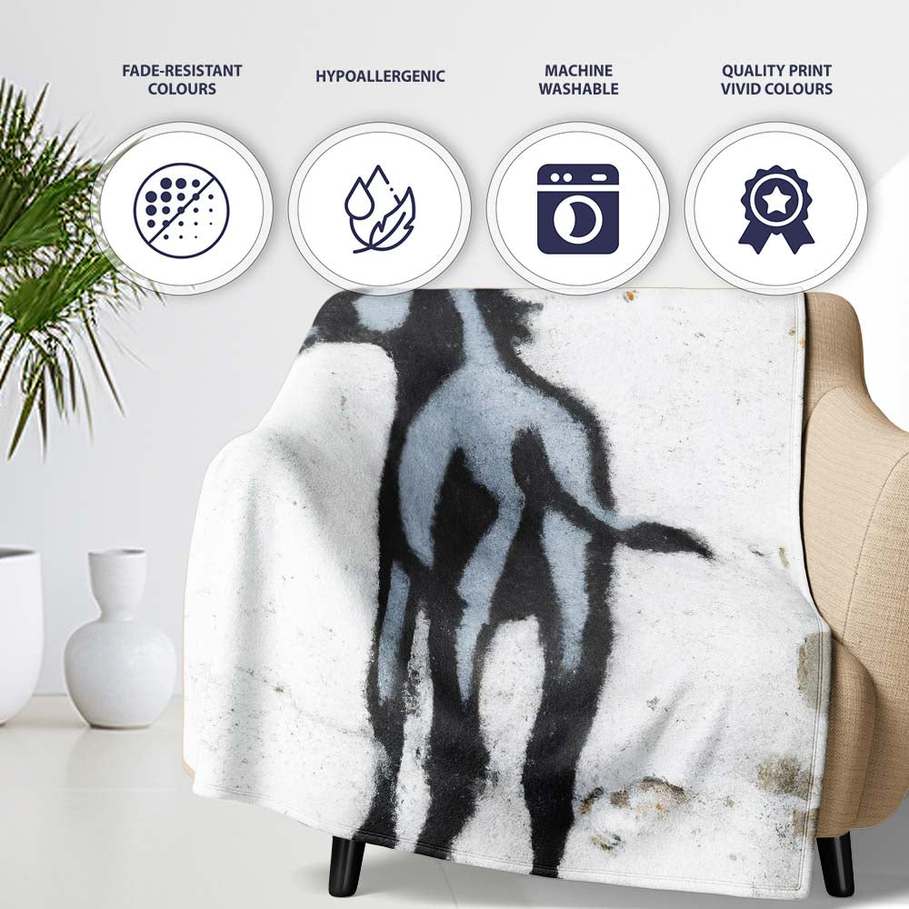 Smoking Donkey Humorous Graffiti, Cozy Home Decor, All Season Comfort, Comfortable Everyday Use - Super Soft Fleece Blanket Bed Sofa Throw